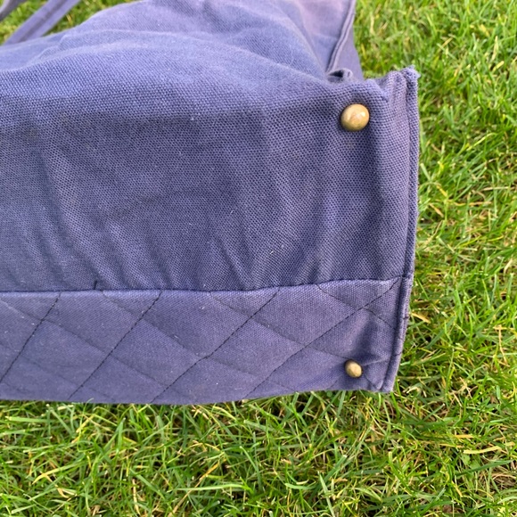 GIVENCHY Blue Quilted Duffle Tote Bag EUC vintage - Picture 6 of 10